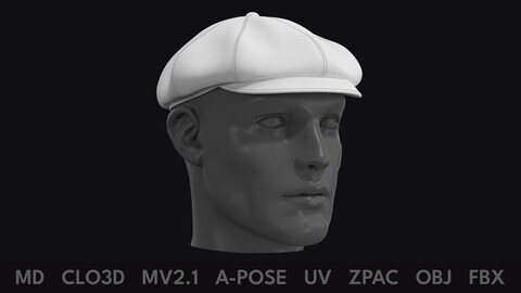 BASIC NEWSBOY CAP – zpac obj fbx highpoly