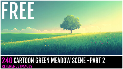 240 CARTOON GREEN MEADOW SCENE FREE PACK PART 2