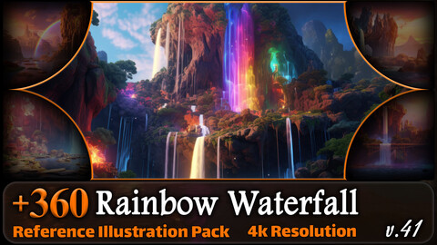 360 Rainbow Waterfall Reference Pack | 4K | v.41