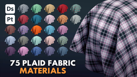 75 Plaid Fabric Substance Materials