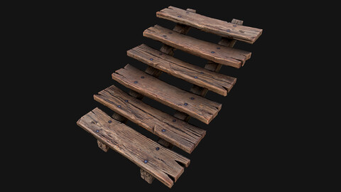 Medieval Wooden Stairs threshold