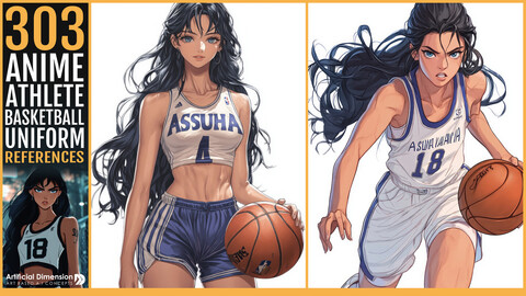 303 Anime Athlete in Basketball Uniform