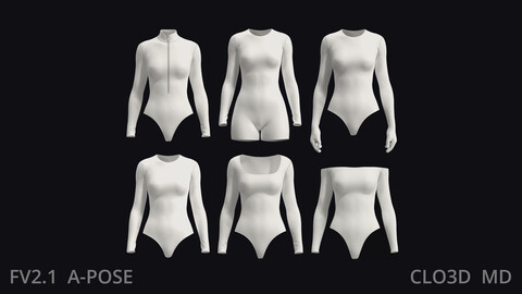 LONG SLEEVE BODYSUITS PACK – zpac obj fbx highpoly