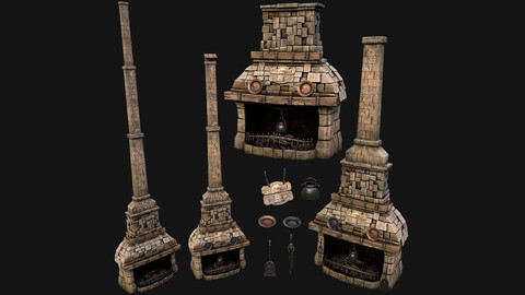 Medieval Fireplace Chimney