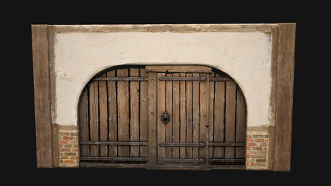 Medieval Door and Wooden Wall