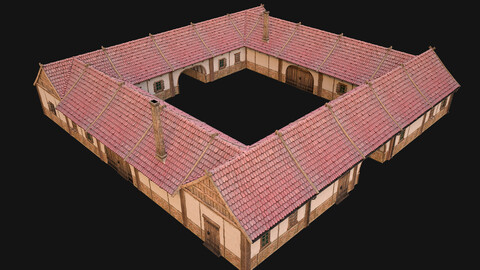 Medieval Courtyard Building House 5