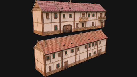 Medieval house with balcony