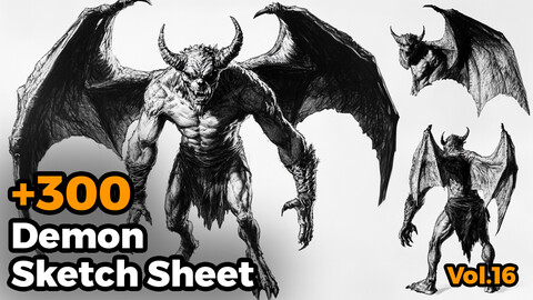 +300 Demon Sheet Reference Images(4k)