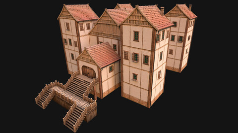 Medieval City Building Barracks Fortress