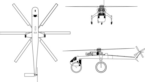 Sikorsky S 64 Skycrane drawing, svg vector file, laser cut file, cricut file, engraving file, cnc cut file