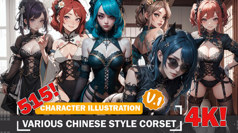 515 Various Chinese Style Corset Designs Diverse Outfit Character Design Reference Art V1 4K