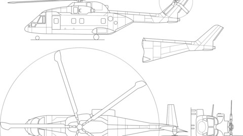 Augusta Westland AW101 3 view drawing, svg vector file, laser cut file, cricut file, engraving file, cnc cut file