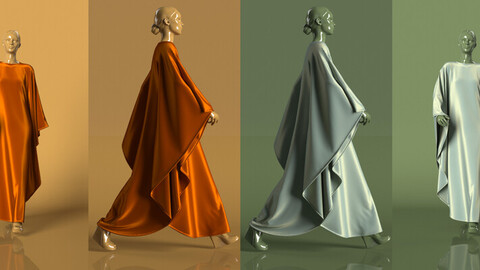 Butterfly Abaya Walk Cycle 3D model