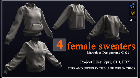 3D Female sweaters