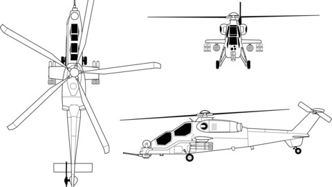 TAI AgustaWestland T129 orthographical, svg vector file, laser cut file, cricut file, engraving file, cnc cut file