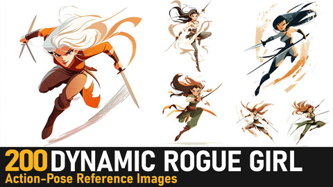 dynamic rogue woman|4K Reference Images