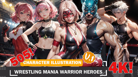 515 Wrestling Mania Warrior Heroes Diverse Outfit Character Design Reference Art V1 4K