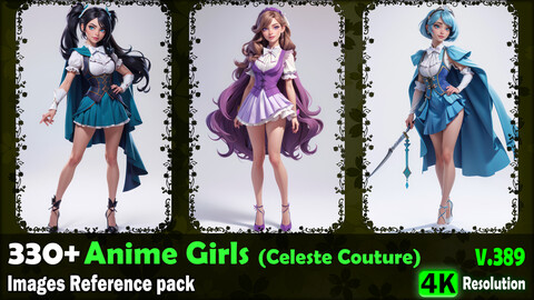 330+ Anime Girls (Celeste Couture) Images Reference Pack - 4K Resolution - V.389