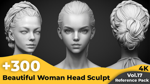 +300 Beautiful Woman Head Sculpt Reference Images(4k)