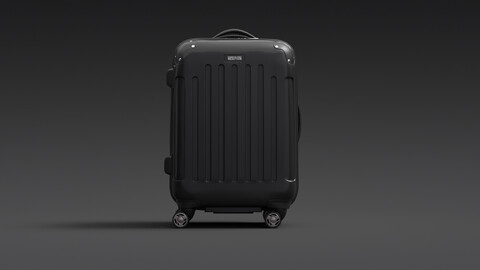 Expandable Suitcase-Black Low-poly