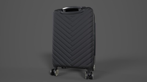 Expandable CarryOnSuitcase Black - Low-poly