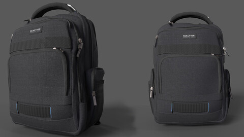 Computer Business Backpack With Rfid-Black Low-poly