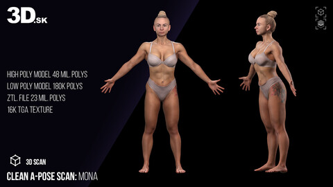 Clean A Pose 3D Scan | Mona Underwear