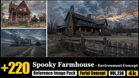 220 Spooky Farmhouse - Environment Concept Reference Image Pack v.236 |4K|