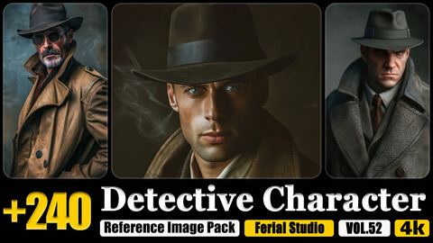 240 Detective Character Reference Image Pack v.52 |4K|