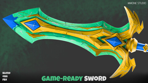 Sword With Texture - Game Asset