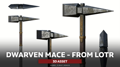 Dwarven Mace - High-Quality PBR 3D Model