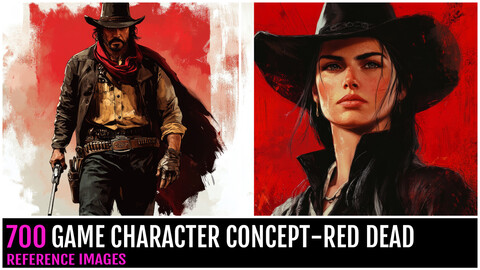 700 Game Character Concept - Red Dead