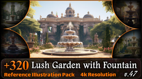 320 Lush Garden with Fountain Reference Pack | 4K | v.47