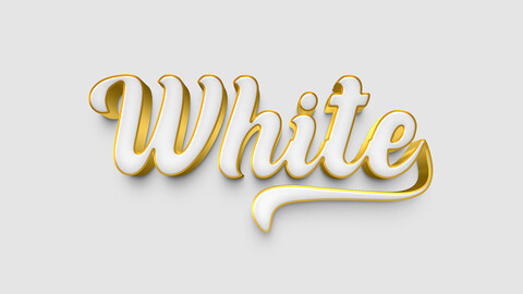 3D White. PSD fully editable text effect. Layer style PSD mockup template