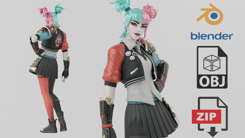 Karuta Harley Quinn Lowpoly Rigged