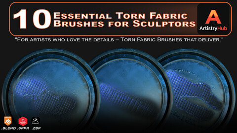 10 Essential Torn Fabric Brushes for Zbrush Blender and Substance Painter (COUPON Applied)