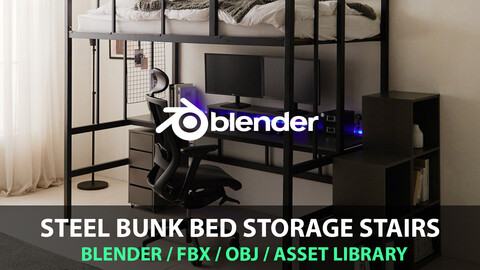 steel bunk bed SS/Q storage stairs