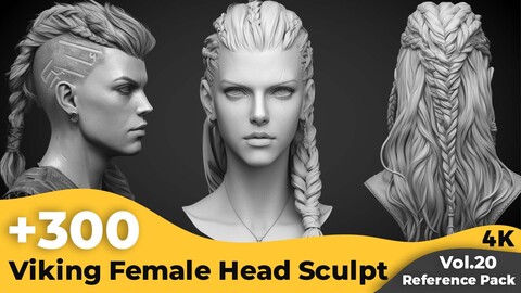 +300 Viking Female Head Sculpt Reference Images(4k)