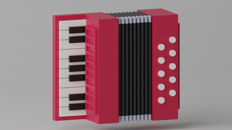 Cartoon Accordion 3D model