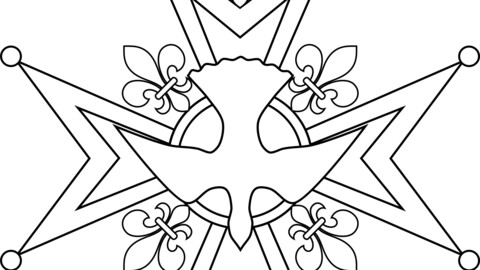 Mandala Cross Saint Esprit, svg vector file, laser cut file, cricut file, engraving file, cnc cut file,Eps file