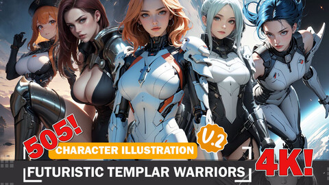 505 Futuristic Templar Warriors Diverse Outfit Character Design Reference Art V2 4K