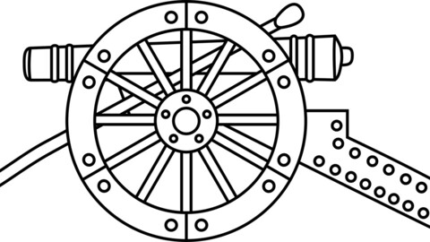 Meuble héraldique Canon sur son affûtavec chargeur, svg vector file, laser cut file, cricut file, engraving file, cnc cut file,Eps file