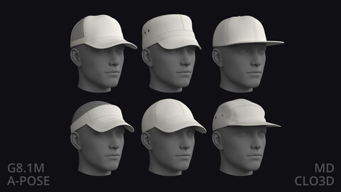 CASUAL CAPS PACK – zprj obj fbx highpoly