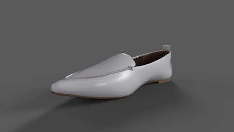 Pointed Loafers Ivory Low-Poly