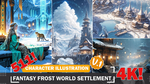 511 Fantasy Frost World Settlement Internal and External Environment Reference Art V1 4K