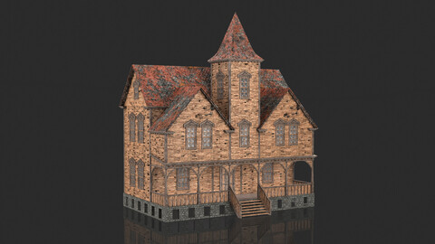 Old Medieval Abandoned House 3 - game assets - 3d house