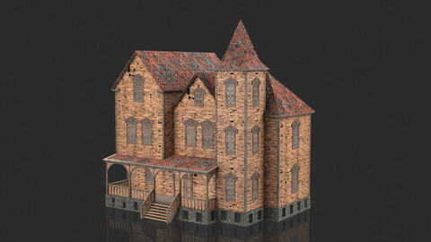 Old Medieval Abandoned House 5 - game assets - 3d house