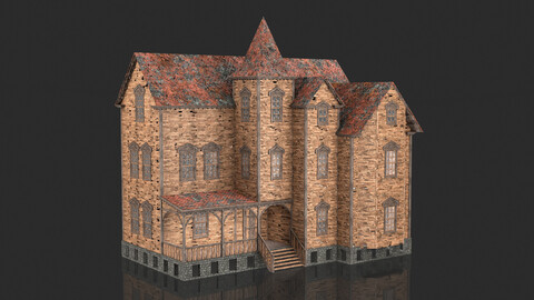 Old Medieval Abandoned House 6 - game assets - 3d house