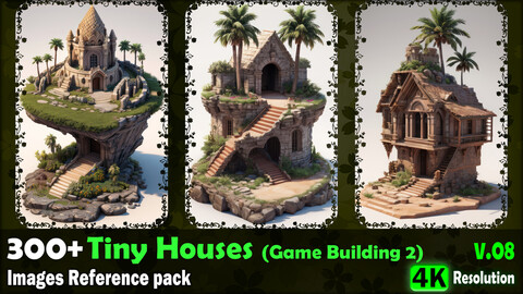 300+ Tiny Houses (Game Building 2) Images Reference Pack - 4K Resolution - V.08