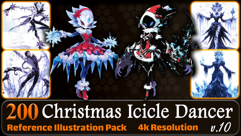 200 Anime Christmas Icicle Dancer (Full Body) Reference Pack | 4K | v.10